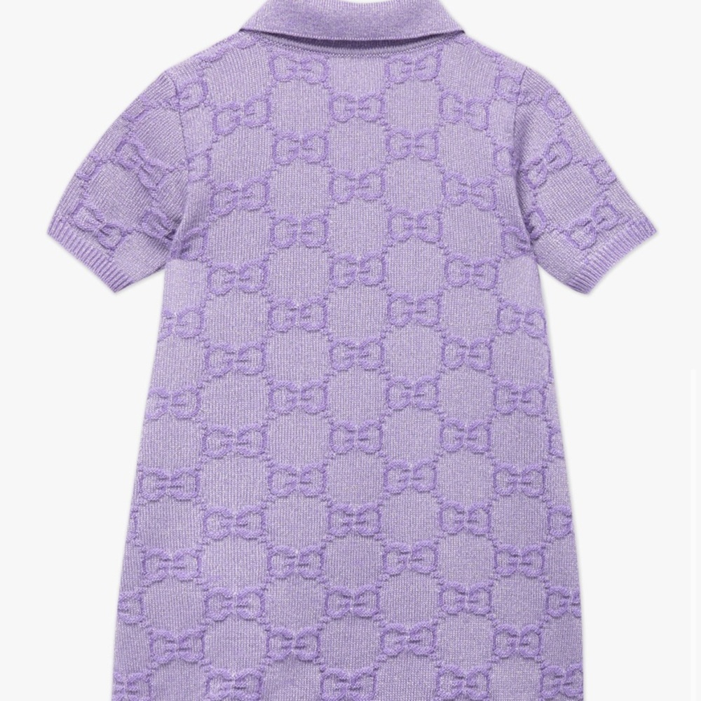 Gucci Lavender Knit Polo Dress for Kids - Picture 2 of 6